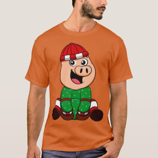 Camiseta Porco de Natal do Piglet de inverno