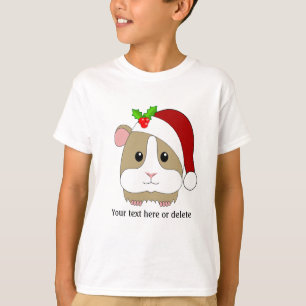 Camiseta Porco De Natal Num Chapéu De Papai Noel Personaliz