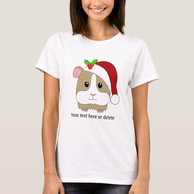 Camiseta Porco De Natal Num Chapéu De Papai Noel Personaliz (Frente)