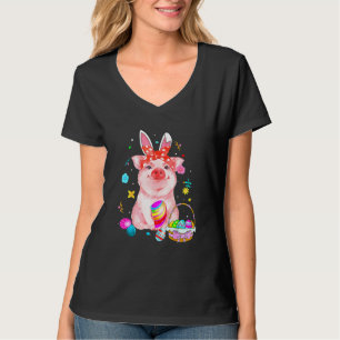 Camiseta Porco de Páscoa Adorável com Páscoa de Orelhas de 