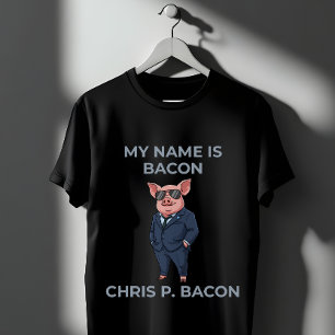 Camiseta  Porco de Terno Óculos de Sol Piada Engraçada 