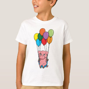 Camiseta Porco do balão do vôo