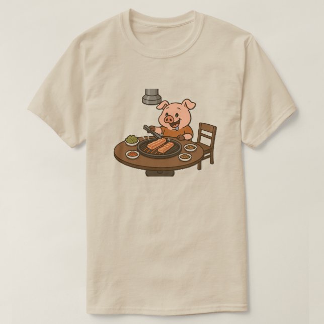 Camiseta Porco do churrasco (Frente do Design)