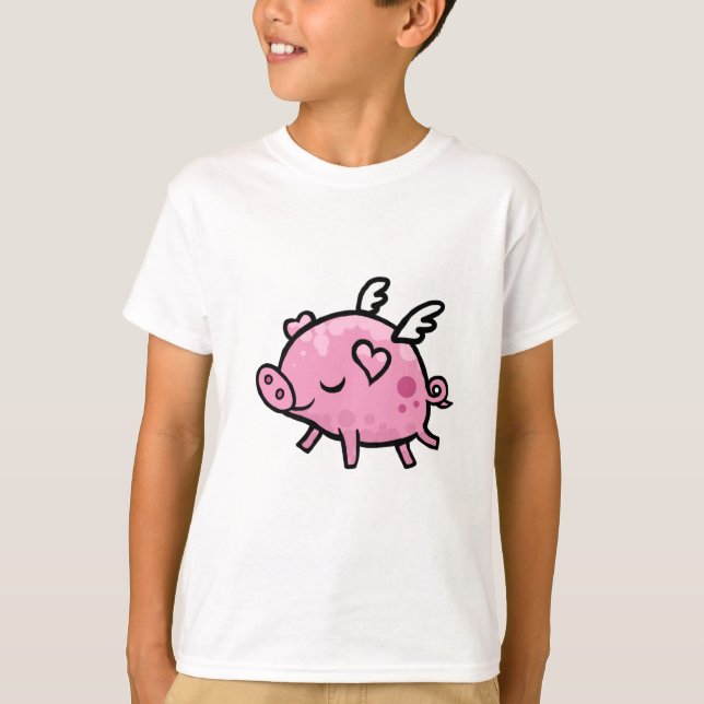 Camiseta Porco do vôo dos desenhos animados (Frente)