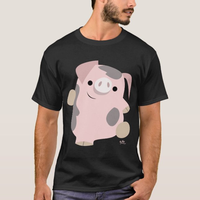Camiseta Porco dos desenhos animados da dança (Frente)