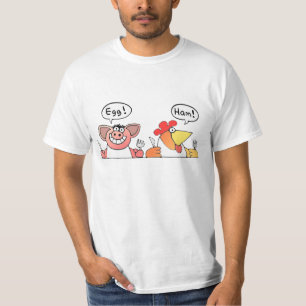 Camiseta Porco dos desenhos animados + Pequeno almoço da