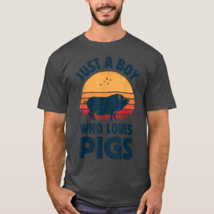 Camiseta Porco É Um Menino Que Adora Fazendeiro De Animais