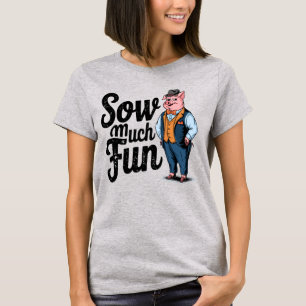 Camiseta Porco Elegante em Terno Design de Personagem Diver