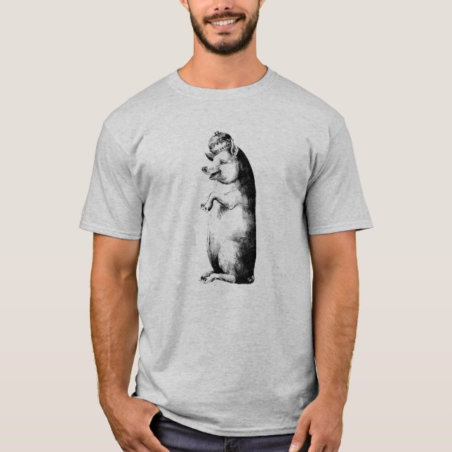 Camiseta Porco Engraçado Antiquado (Frente)