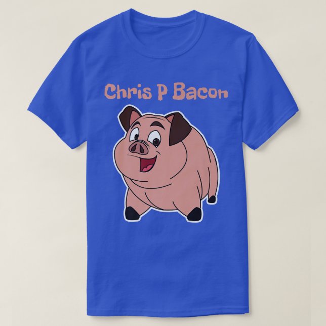 Camiseta Porco Engraçado Chris P Bacon Nome Premium (Frente do Design)