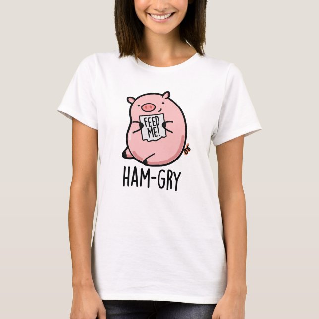 Camiseta Porco Engraçado, Furioso, com fome (Frente)