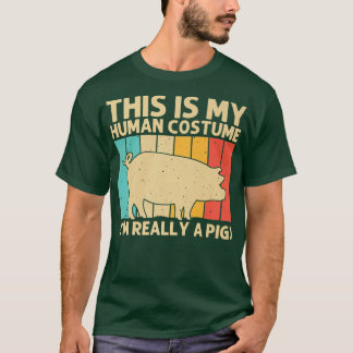 Camiseta Porco Engraçado Para Homens Amante de os animais B