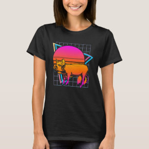Camiseta Porco Estilo Retro Anos 80 Animal de Fazenda Vinta