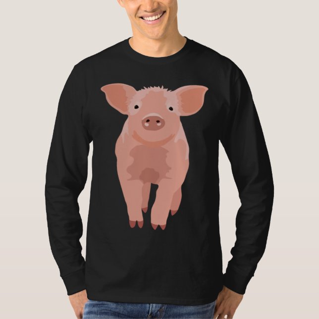 Camiseta porco fofo (Frente)