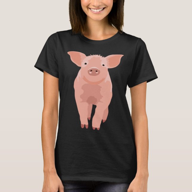 Camiseta porco fofo (Frente)