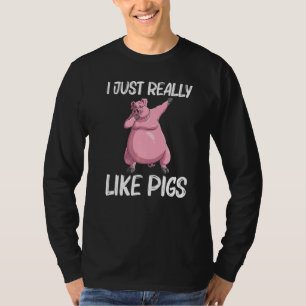 Camiseta Porco Fofo Para Homens Mulheres Gado Animal Comida