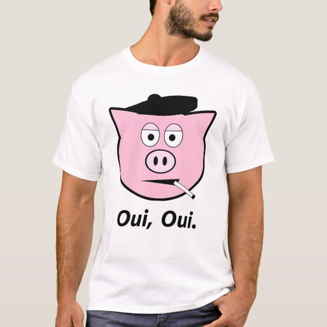 Camiseta Porco francês. Oui, oui. (Frente)