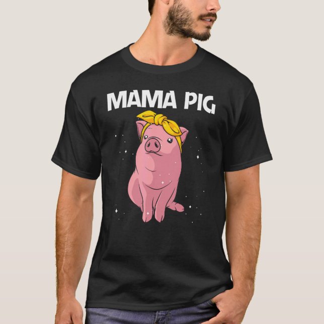 Camiseta Porco Gelado Para Mulheres Meninas Mamãe Porqueiro (Frente)