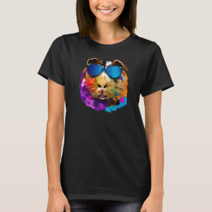 Camiseta Porco-guincho-branco Vestindo óculos escuros Cavy