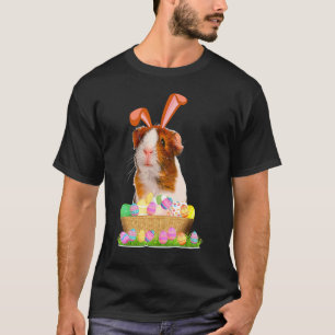 Camiseta Porco-guineense com coelhinhos bonitos Ovos Dia da