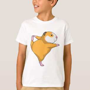 Camiseta Porco-guineense no exercício do estresse de Yoga