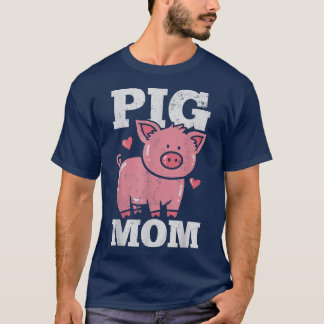 Camiseta Porco Mãe Mãe Coração Bonita