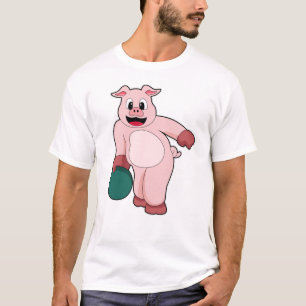 Camiseta Porco na Boliche com Bola de boliche