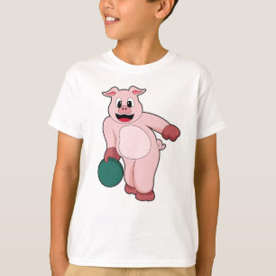 Camiseta Porco na Boliche com Bola de boliche