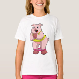 Camiseta Porco na Malhação com banda de borracha