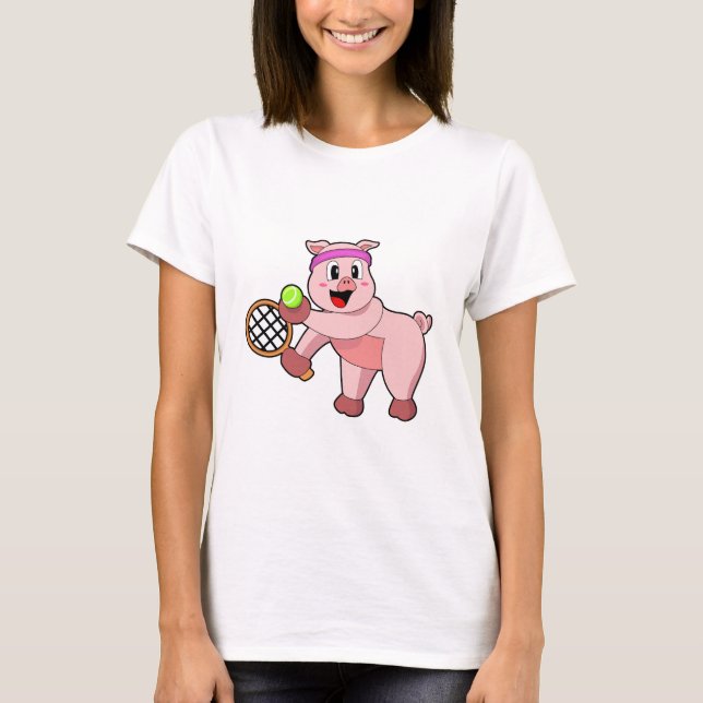 Camiseta Porco na Tênis com suporte de Tênis (Frente)