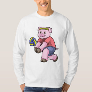 Camiseta Porco no Esporte com Voleibol
