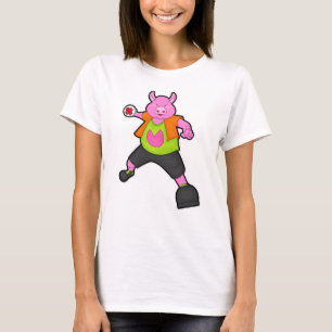 Camiseta Porco no jogador de Handball com Handball