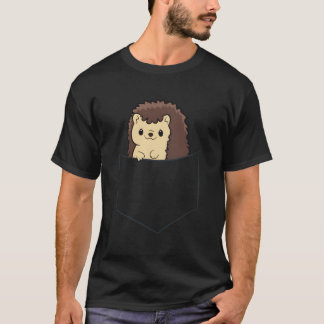 Camiseta Porco Nos Pocket Cute Pocket Hedgehogs