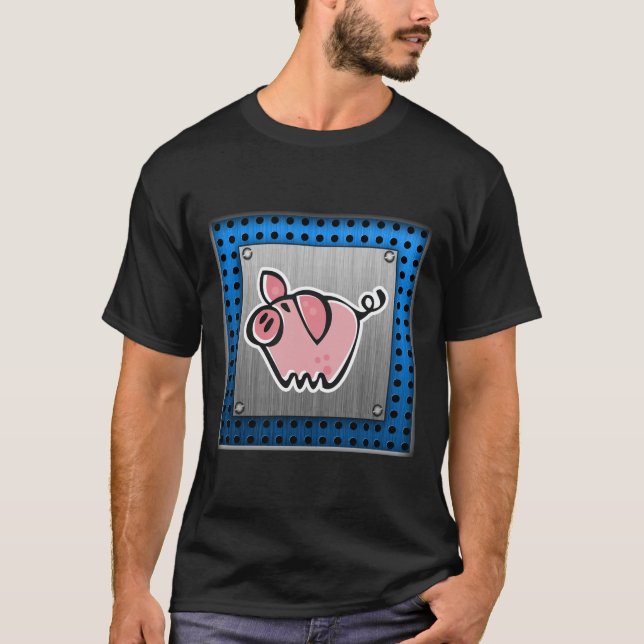 Camiseta Porco; Olhar escovado do metal (Frente)