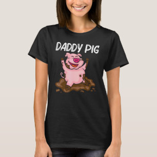 Camiseta Porco Para Homens Pai Porco Fazendeiro Animal De F