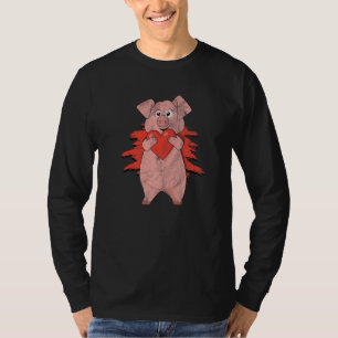 Camiseta Porco Para Mulheres Homens Porquinho Porca Javali