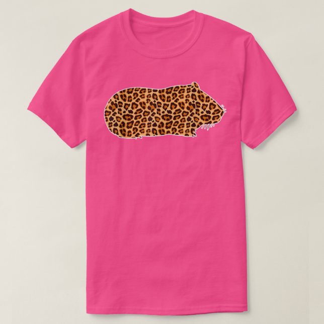 Camiseta Porco-Pato-Pinto-Pé-Pet-Impressão-Leopardo-Gir (Frente do Design)