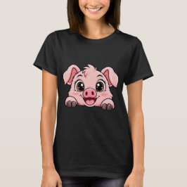 Camiseta Porco Peekaboo Fofo