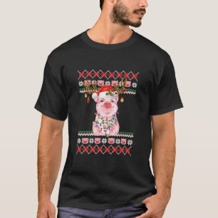 Camiseta Porco Pigmas Engraçado Furioso Vestido de Natal