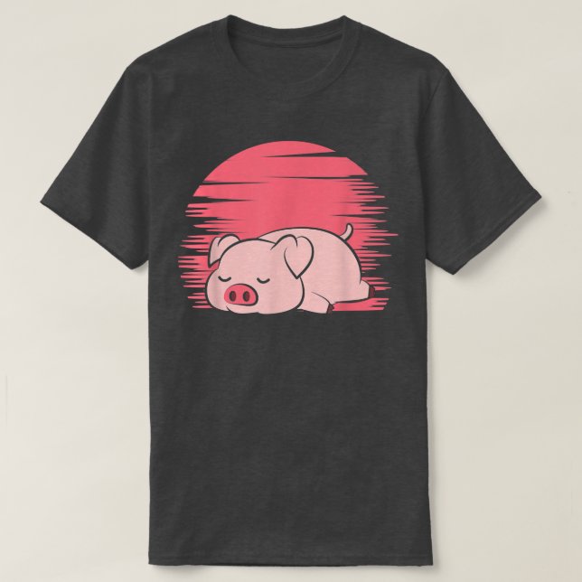 Camiseta Porco Preguiçoso Dormindo (Frente do Design)
