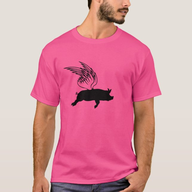 Camiseta Porco Quando As Asas Podem Fazer Os Porcos Voarem  (Frente)