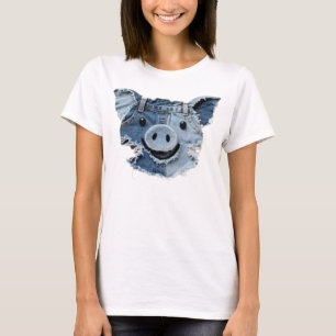Camiseta Porco Remendado de Jeans