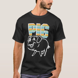 Camiseta Porco Retro Fazendeiro Fofo Agricultura Para Home