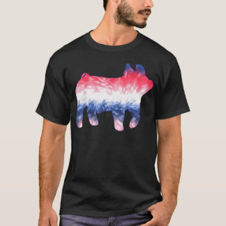 Camiseta Porco Show Tie Dye Vermelho Branco Azul para 4 de