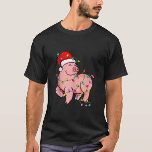 Camiseta Porco Vestindo Papai Noel Natal Engraçado Porco Lo