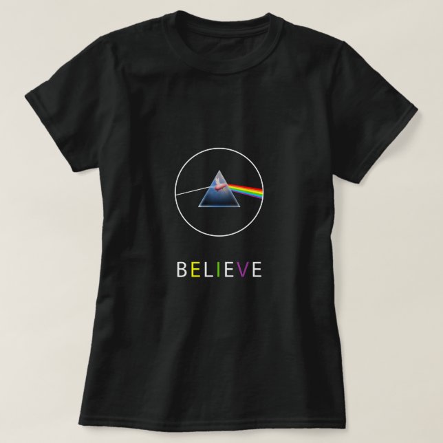 Camiseta Porco voador de CRENÇA na prisão (Frente do Design)