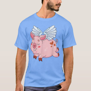 Camiseta Porco Voador Engraçado Com Porcos De Porco De Voo