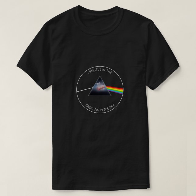 Camiseta Porco Voando Através Da Prism Personalizado (Frente do Design)