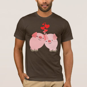 Camiseta Porcos bonitos dos desenhos animados no t-shirt do