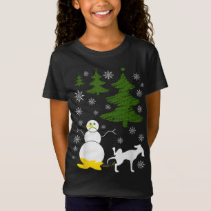 Camiseta Porcos Cachorros em Snowman Ugly XMas Sweater